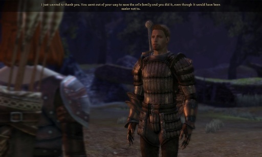 Somehow Alistair is not upset I just killed a woman.